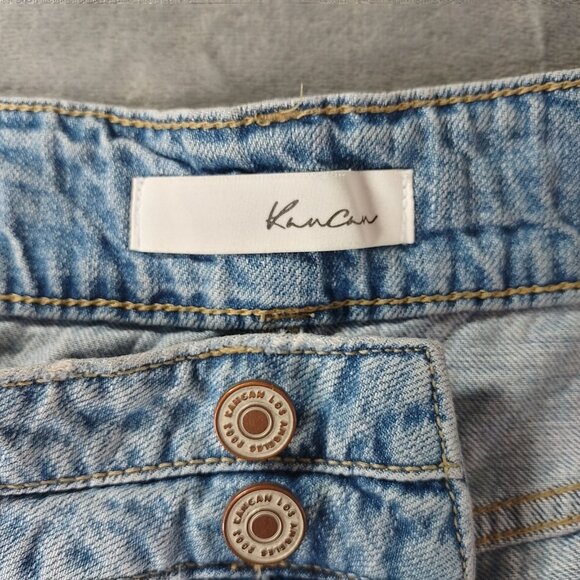 KanCan Womens Destroyed Denim Jean Shorts 2XL High Rise Frayed‎ Hem Y2K Casual - Picture 2 of 11